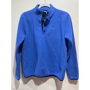 Vineyard Vines blue fleece quarter snap pullover sweater small